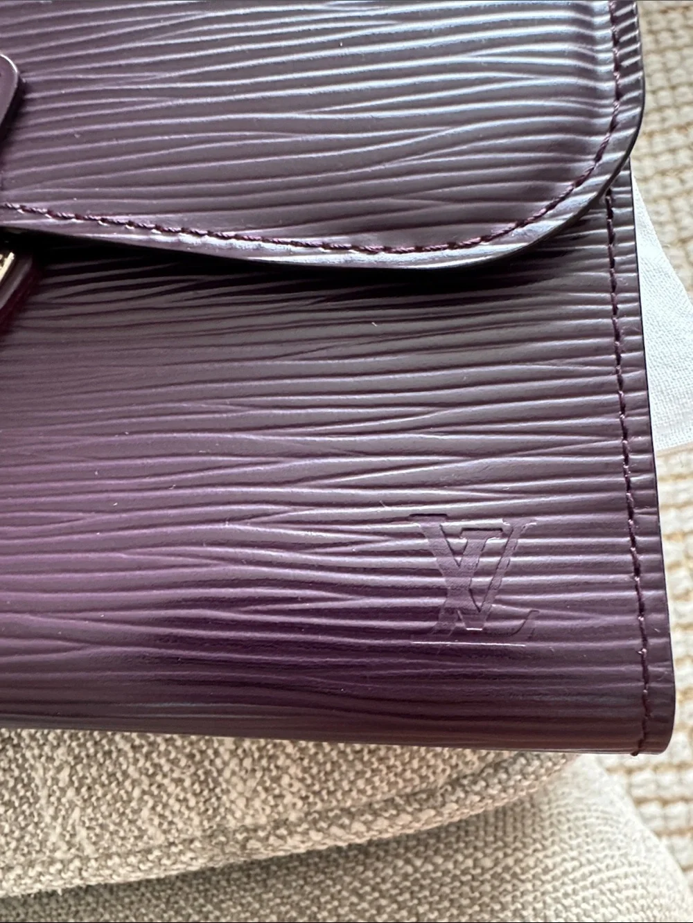 Louis Vuitton Deep Plum Epi Leather Clasp Wallet